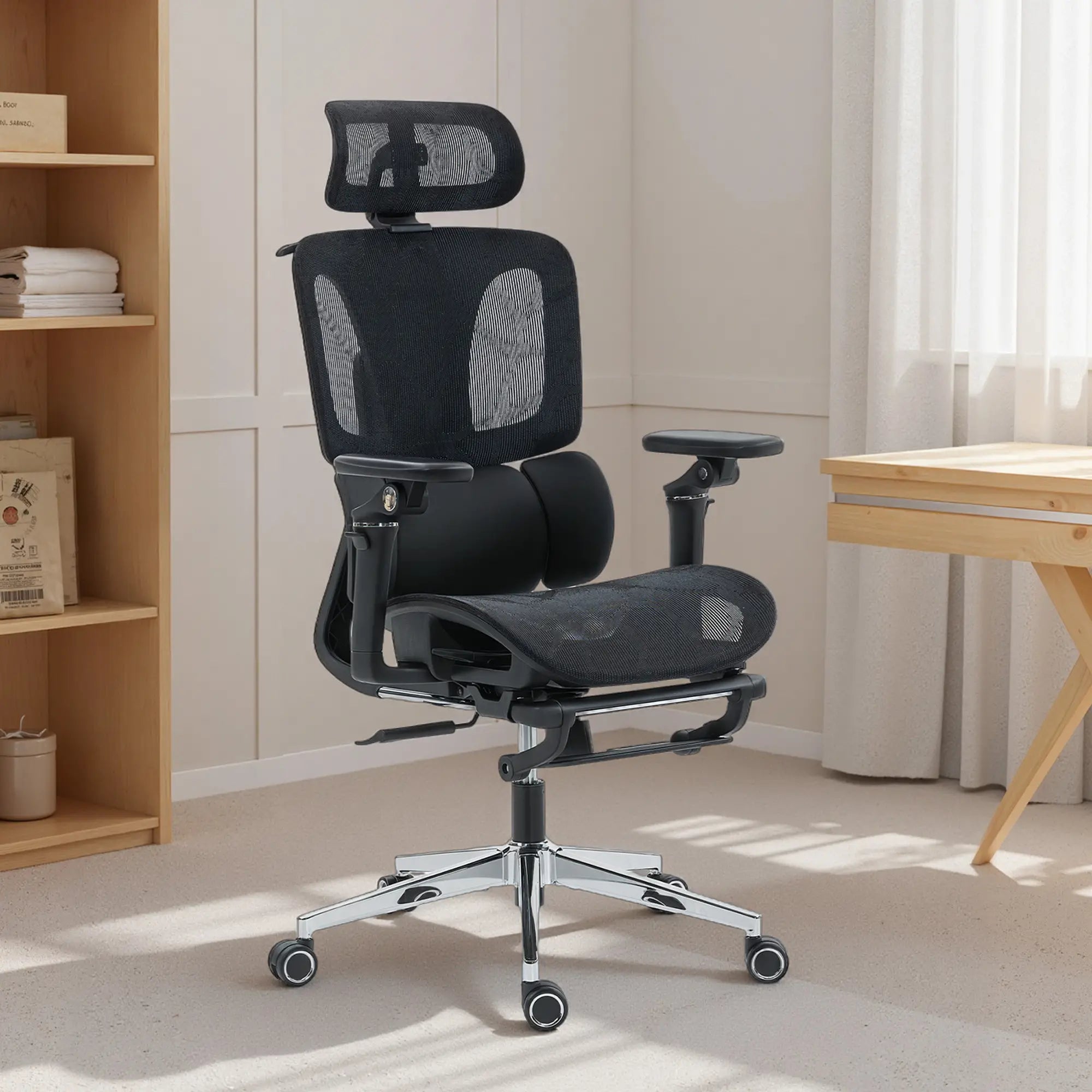 Ergonomic Mesh Office Chair, High Back, Lumbar Support, Black Task Chairs at Gallery Canada