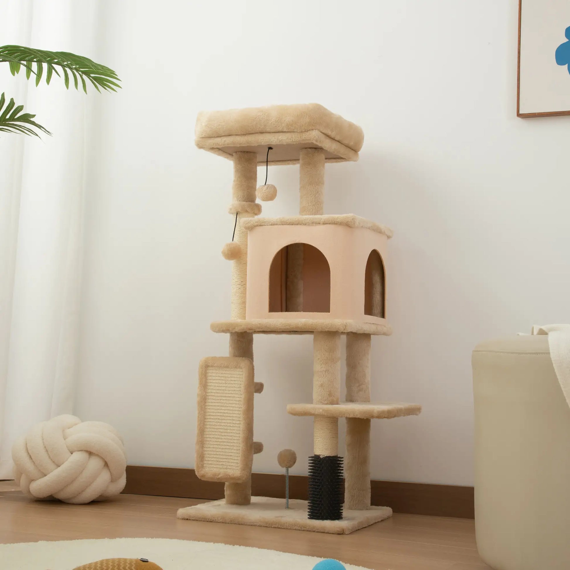 41 Inch Cat Tree, Scratching Posts, Bed, Condo, Grooming Brush, Platforms, Toys Cat Towers at Gallery Canada