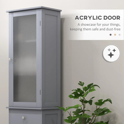 Tall Bathroom Cabinet, 2 Doors, Adjustable Shelves, Grey Bathroom Cabinets at Gallery Canada