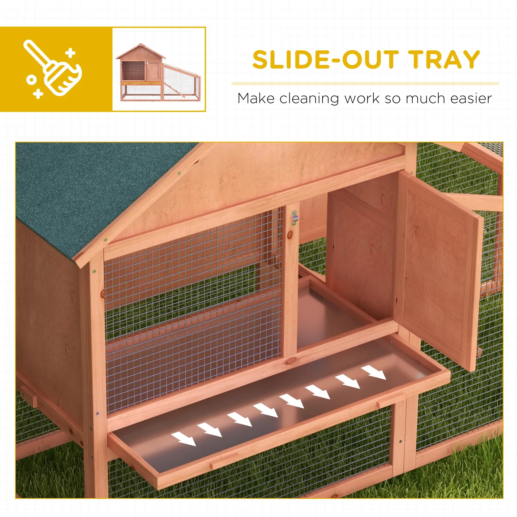 2 Tier Rabbit Hutch, Bunny House Guinea Pig Cage, Removable Tray, Ramp, Asphalt Roof Rabbit Hutch at Gallery Canada
