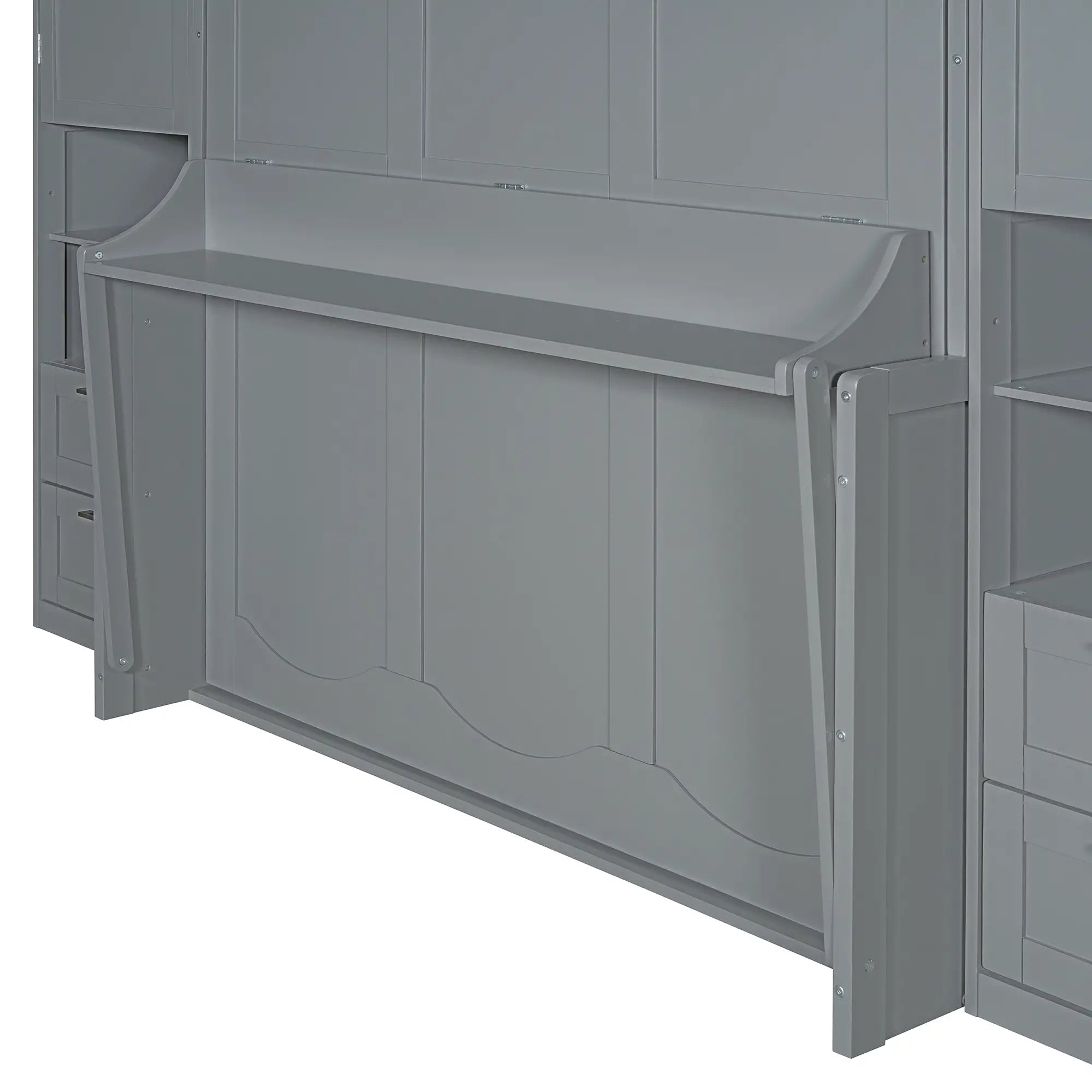 Queen Murphy Bed with Closet, Drawers, Shelves, 114