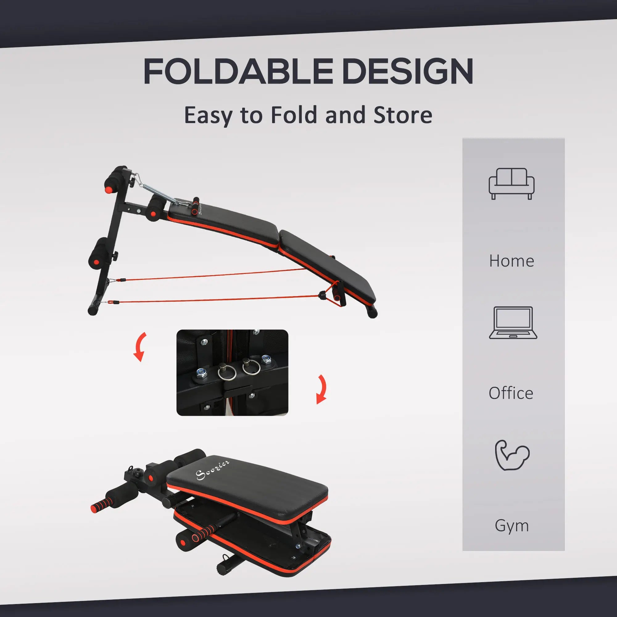 Foldable Sit Up Bench, Core Workout, Home Gym, Black Sit Up Benches at Gallery Canada