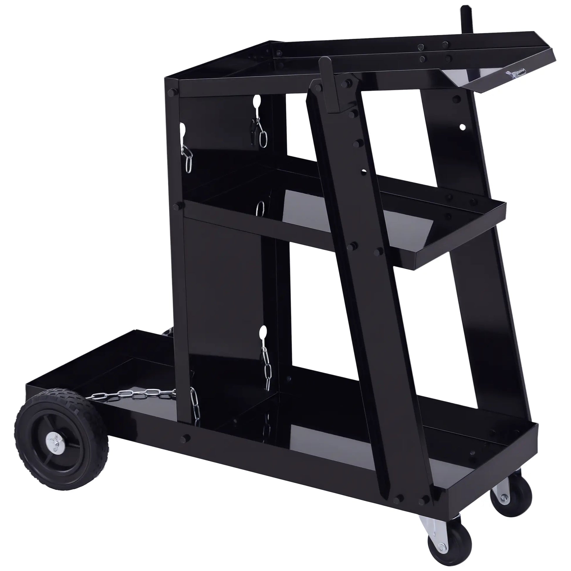 3 Tier Welding Cart, Welder Trolley, Garage Cart for Tanks Gas Bottles, Black Tool Organizers Black at Gallery Canada