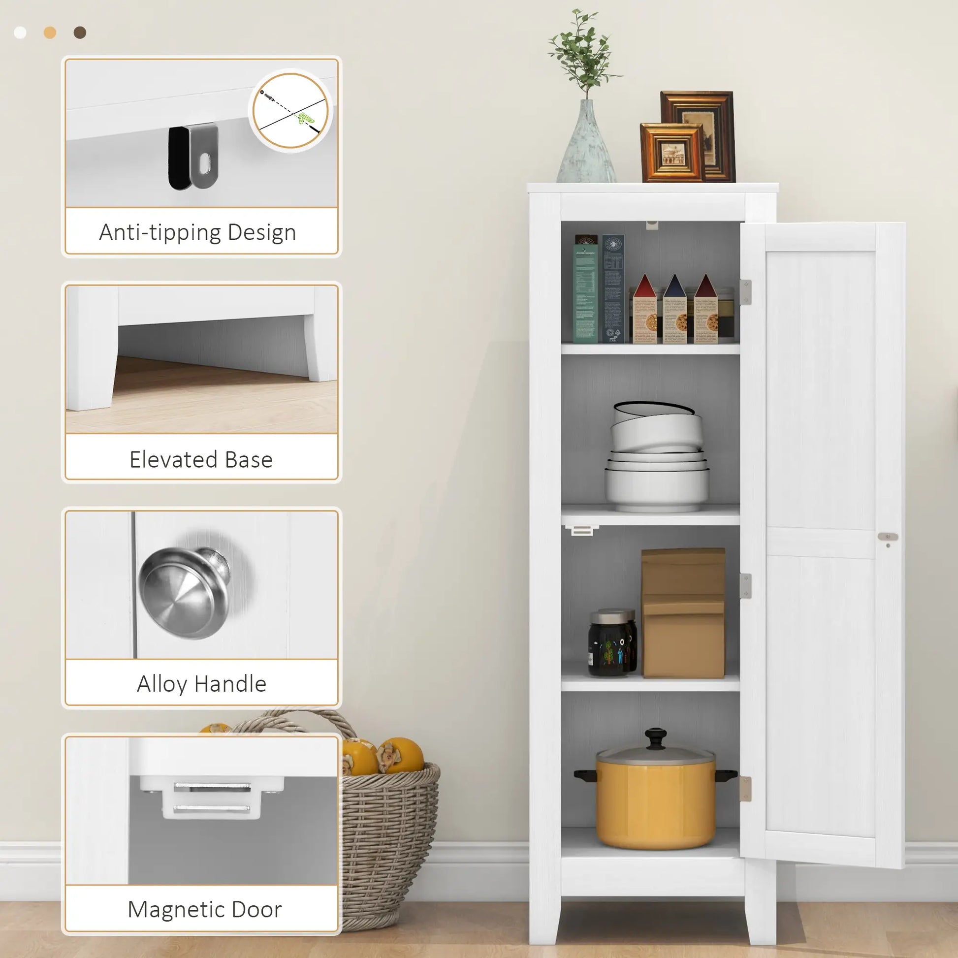 Kitchen Pantry Cabinet, Adjustable Shelves, White Kitchen Pantry Cabinets at Gallery Canada