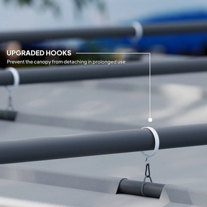 Gazebo extérieur gris 10' x 10', Toit de pergola rétractable, Kit métallique UPF30+, Gris