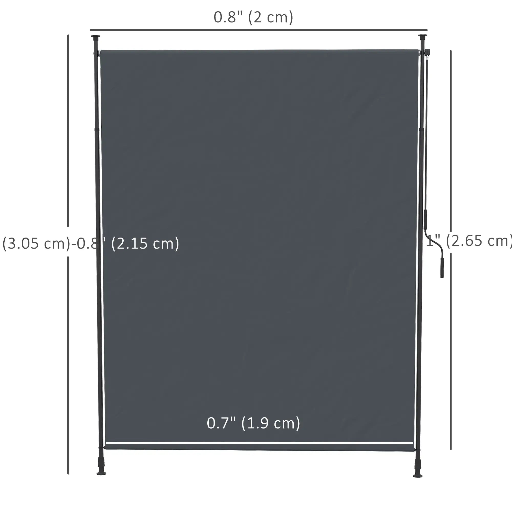 7' x 10' Retractable Patio Awning, Manual Outdoor Privacy Screen, UPF40+ Water-Resistant, Grey Retractable Side Awning at Gallery Canada