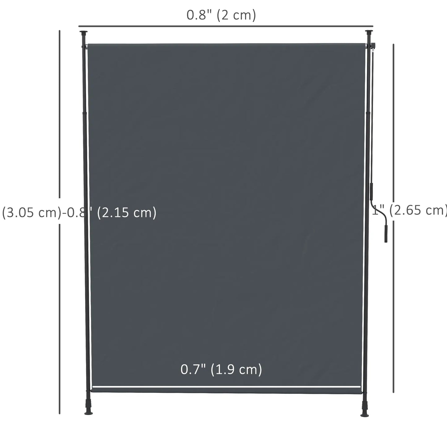7' x 10' Retractable Patio Awning, Manual Outdoor Privacy Screen, UPF40+ Water-Resistant, Grey Retractable Side Awning at Gallery Canada