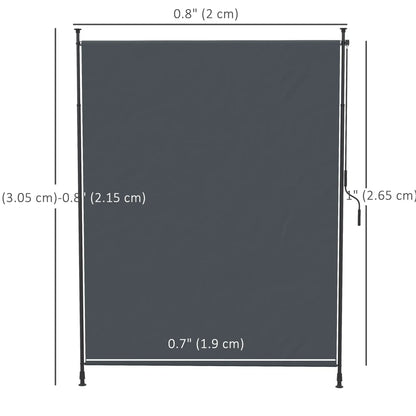 7' x 10' Retractable Patio Awning, Manual Outdoor Privacy Screen, UPF40+ Water-Resistant, Grey Retractable Side Awning at Gallery Canada