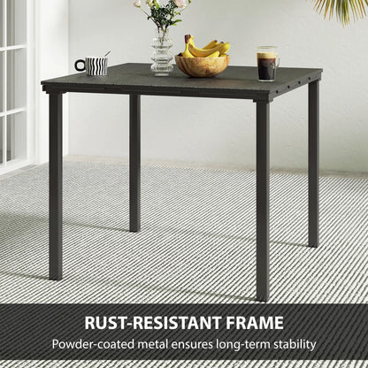 Outdoor Dining Table For 4, Square HDPE Patio Table With Metal Legs, Black Patio Dining Tables at Gallery Canada