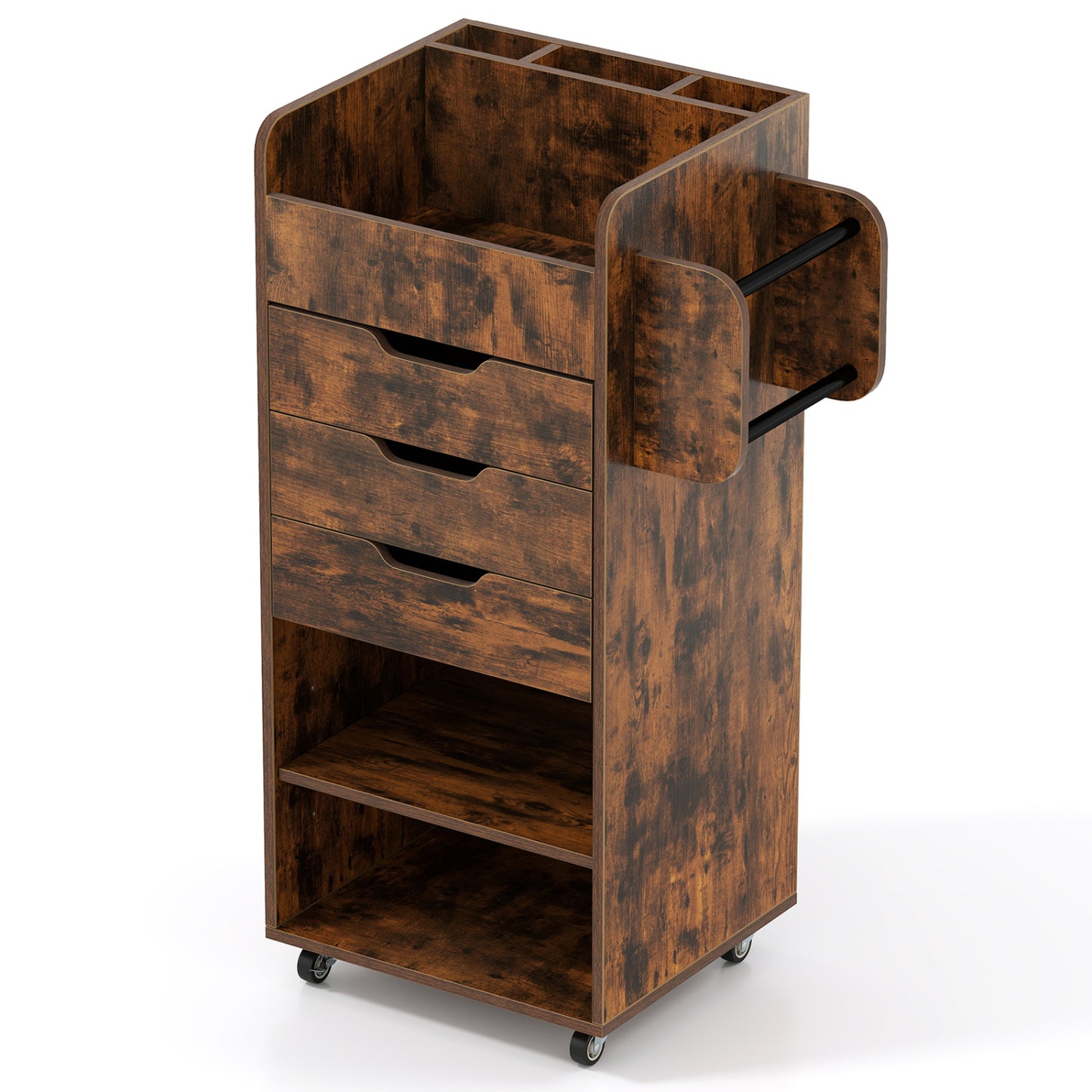 Utility Trolley With 3 Drawers, Rustic Brown Bookcases at Gallery Canada