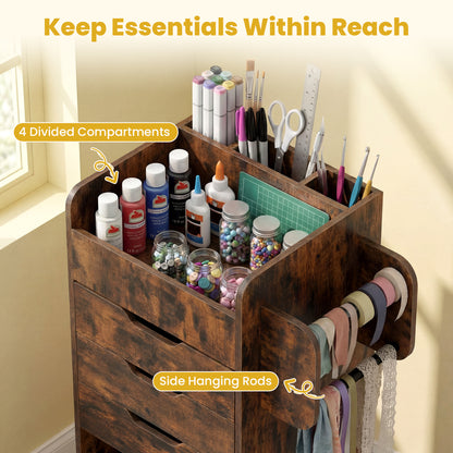 Utility Trolley With 3 Drawers, Rustic Brown Bookcases at Gallery Canada