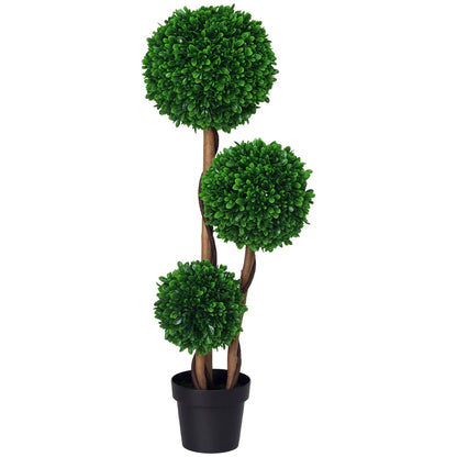 3.6ft Artificial Tree, Triple Ball Boxwood Topiary, Indoor Outdoor Artificial Trees at Gallery Canada