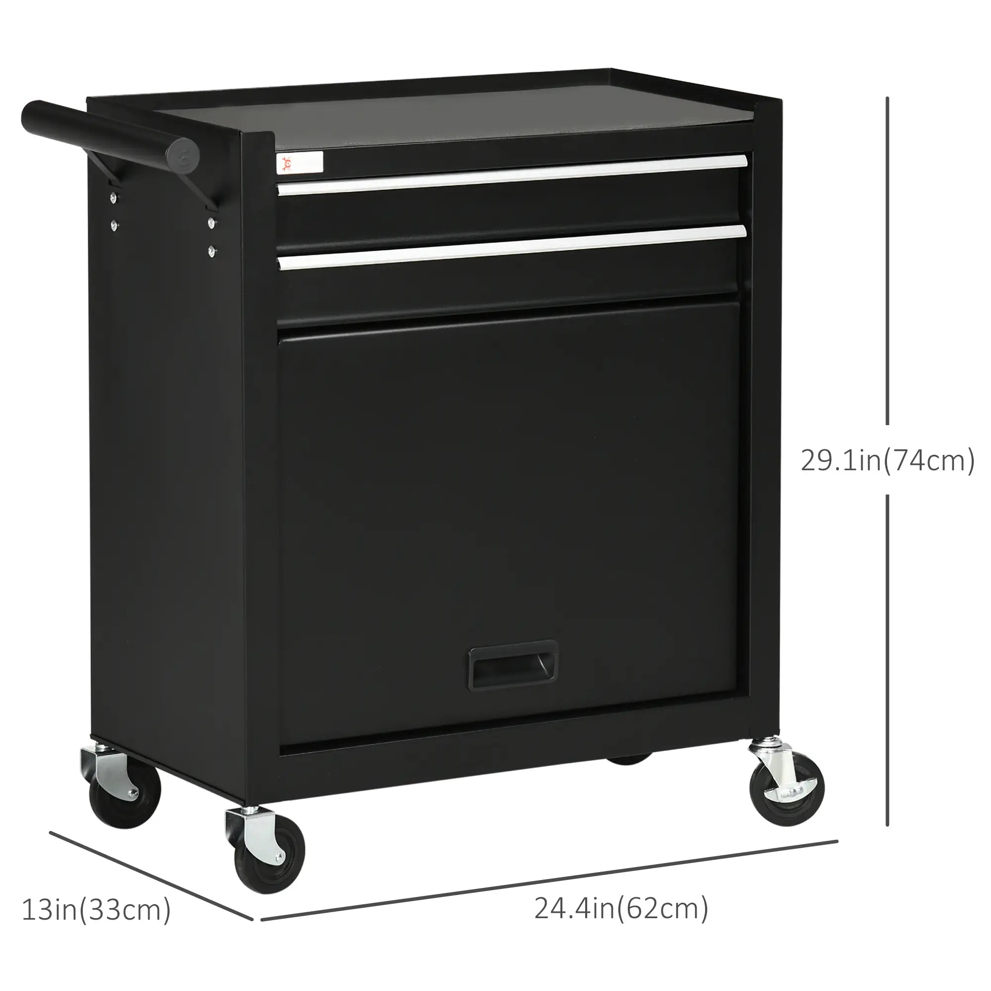 2-Drawer Rolling Tool Chest, Metal Cabinet, Black Tool Organizers at Gallery Canada