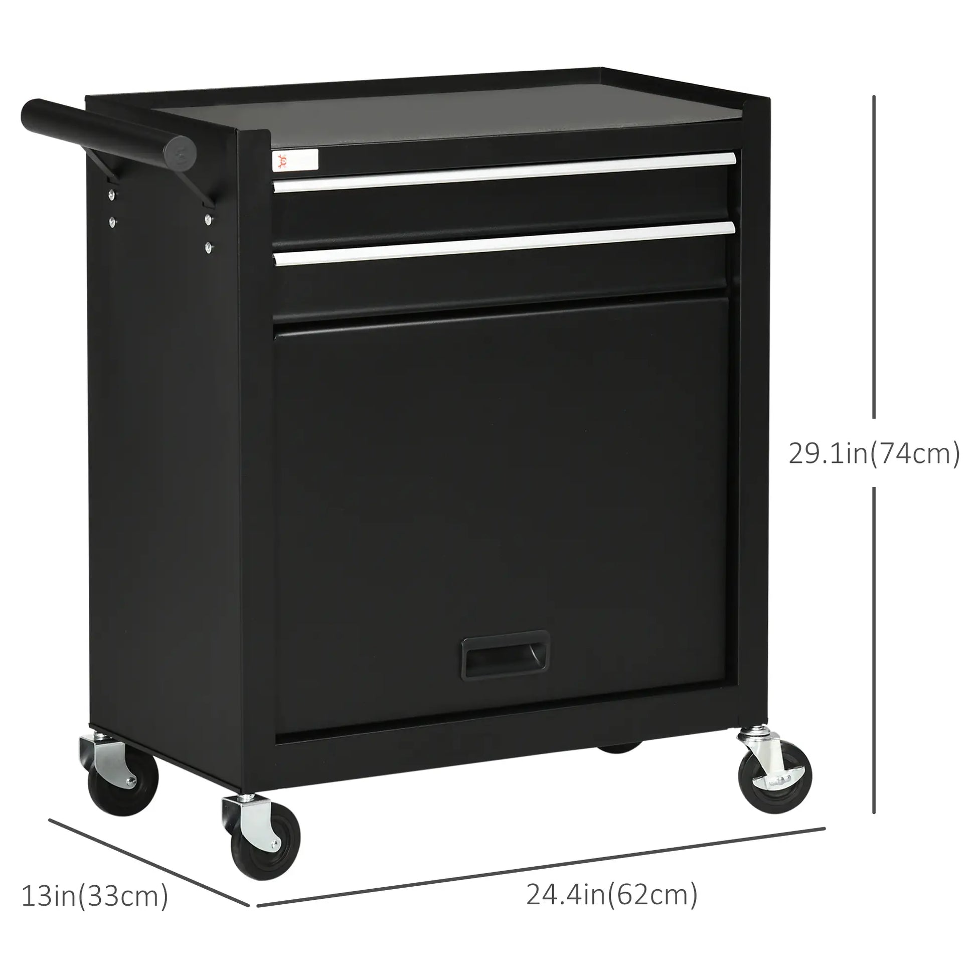2-Drawer Rolling Tool Chest, Metal Cabinet, Black Tool Organizers at Gallery Canada