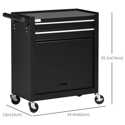 2-Drawer Rolling Tool Chest, Metal Cabinet, Black Tool Organizers at Gallery Canada