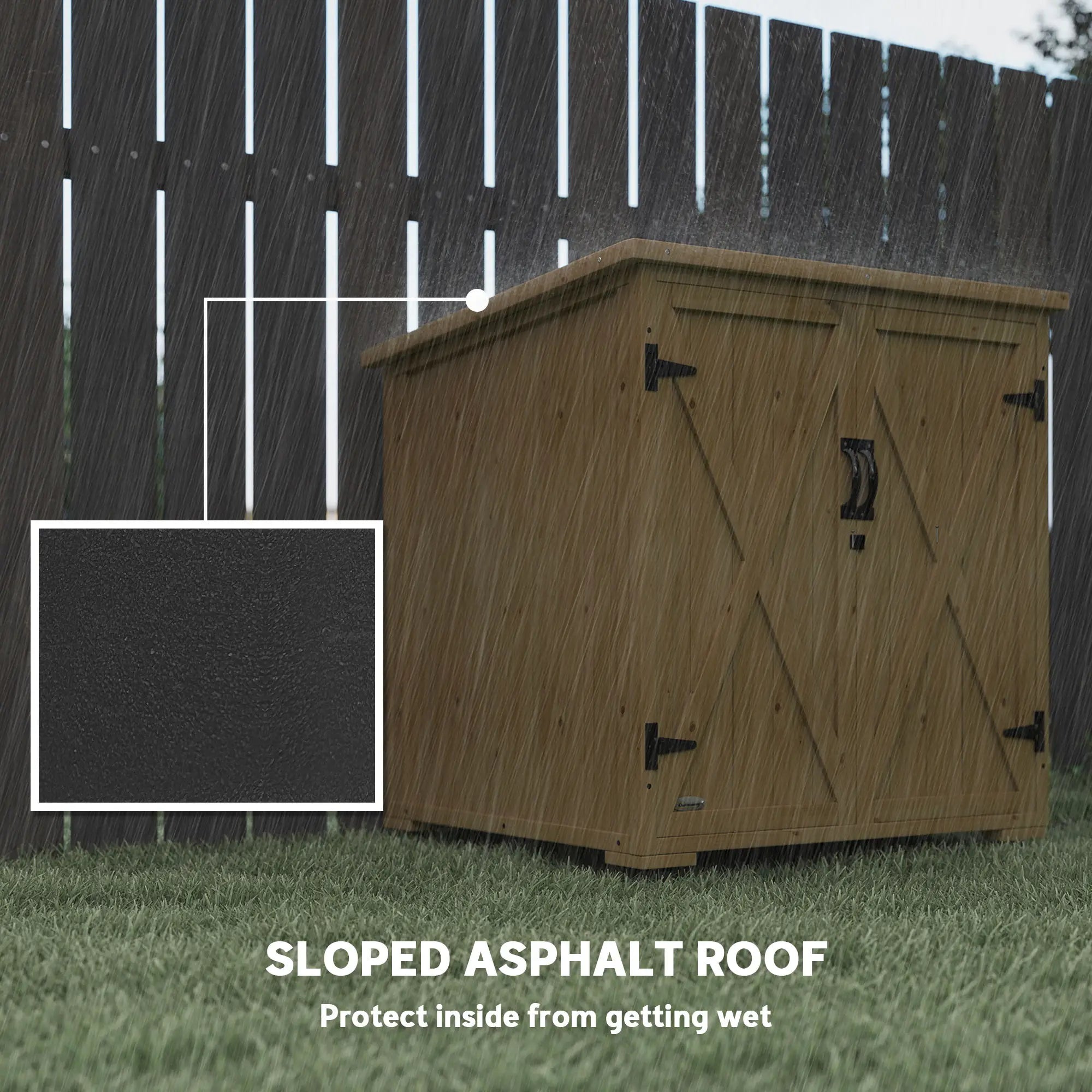 Wooden Outdoor Storage Cabinet, Garden Shed With Shelf, Double Doors, Natural Sheds at Gallery Canada