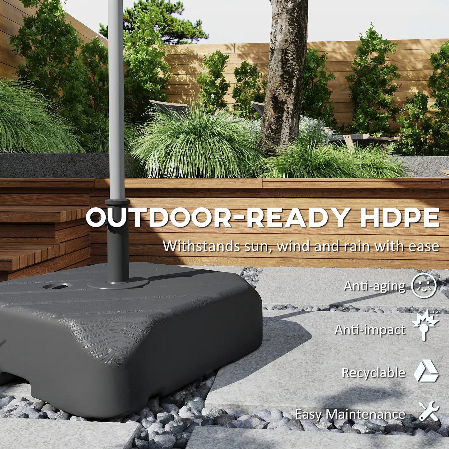 Patio Umbrella Base With Wheels, Telescopic Handle, 158 Lb Stand, Black Umbrella Bases at Gallery Canada
