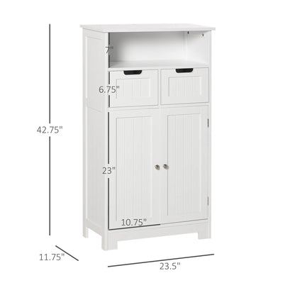 Freestanding Bathroom Cabinet, Adjustable Shelf, Drawers, Small, White Bathroom Cabinets at Gallery Canada