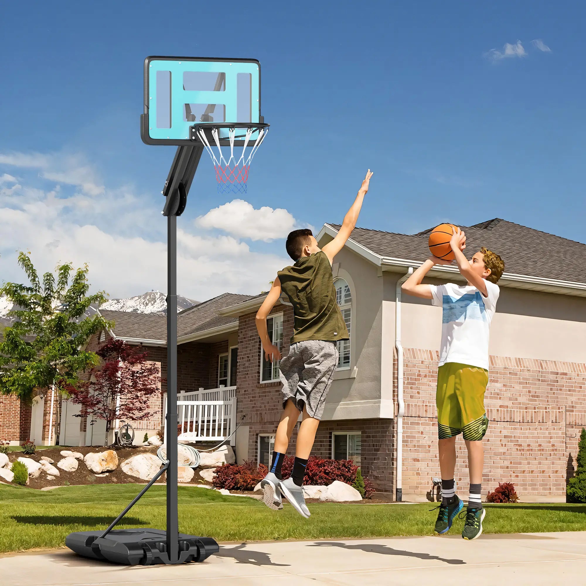 Outdoor Basketball Hoop, Shatterproof Backboard, 57.5