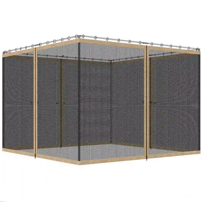 Gazebo Mosquito Netting, 12' x 12', Zipper Screen Walls, Black, Khaki Gazebo Sidewalls Khaki at Gallery Canada