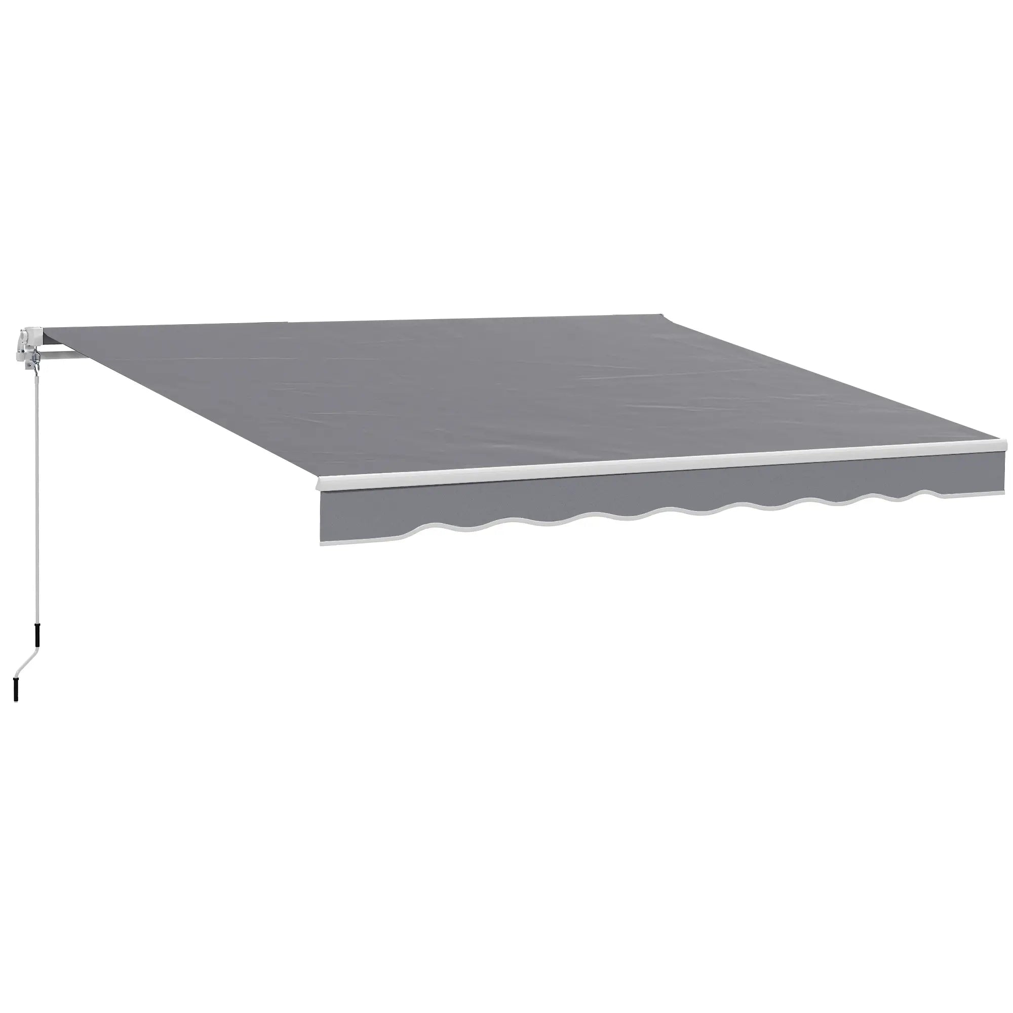 8' x 7' Retractable Awning, UV Water-Resistant Fabric, Dark Grey Patio Awnings at Gallery Canada