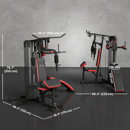 Home Gym Equipment, Workout Station with Bench, Push Up Stand, Dip Station, 99lbs Weights Power Towers at Gallery Canada