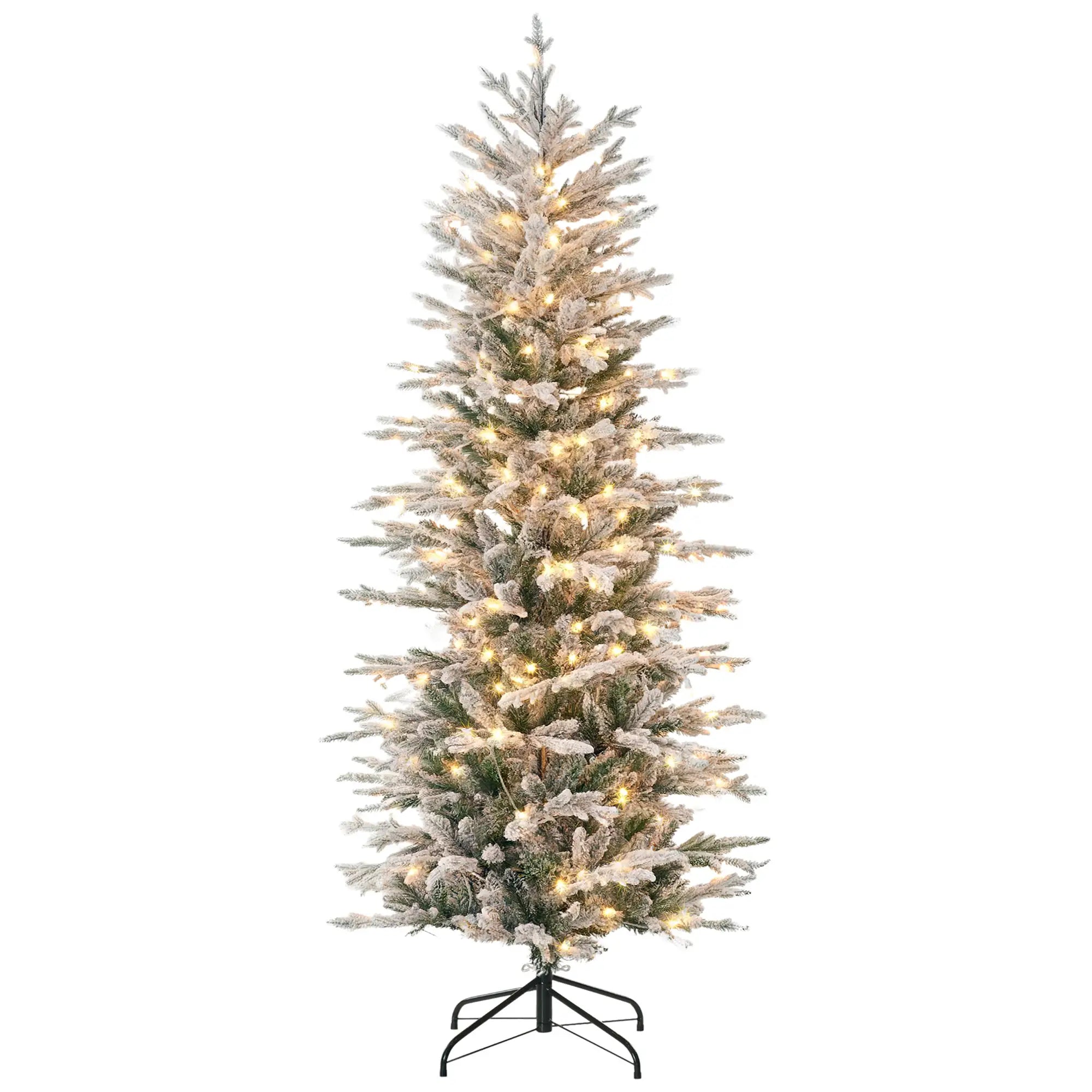 6' Pre Lit Artificial Christmas Tree, Snow Branches, Warm White Lights, Arctic Fir Pre Lit Christmas Trees Green at Gallery Canada