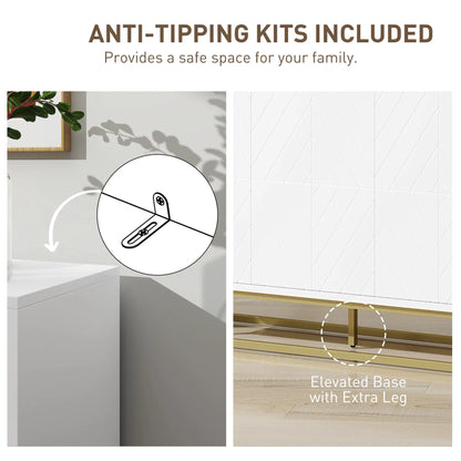 Sideboard Storage Cabinet, 3 Doors, Adjustable Shelves, White Kitchen Pantry Cabinets at Gallery Canada