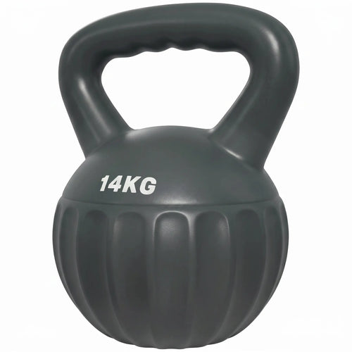 31 lbs Kettlebell, Non-Slip Handle For Home Gym, Grey