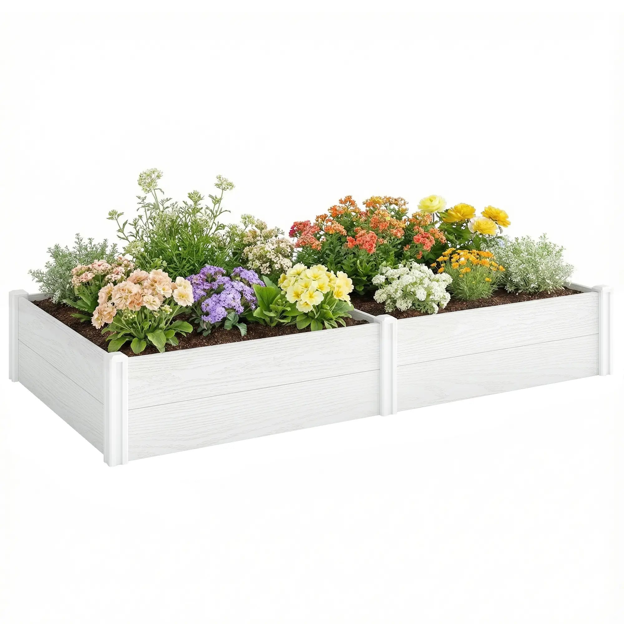 Vinyl Raised Garden Bed Kit, 6.5 x 3 x 1ft, White Raised Garden Beds at Gallery Canada