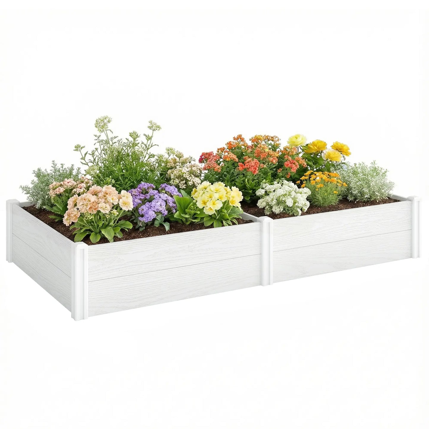 Vinyl Raised Garden Bed Kit, 6.5 x 3 x 1ft, White Raised Garden Beds at Gallery Canada