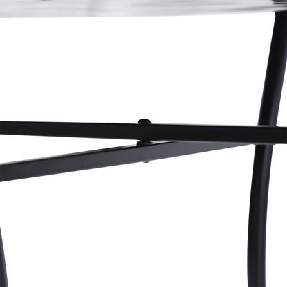 23.5" Round Mosaic Patio Table, Metal Outdoor Coffee Table, Ceramic Top Patio Side Tables at Gallery Canada