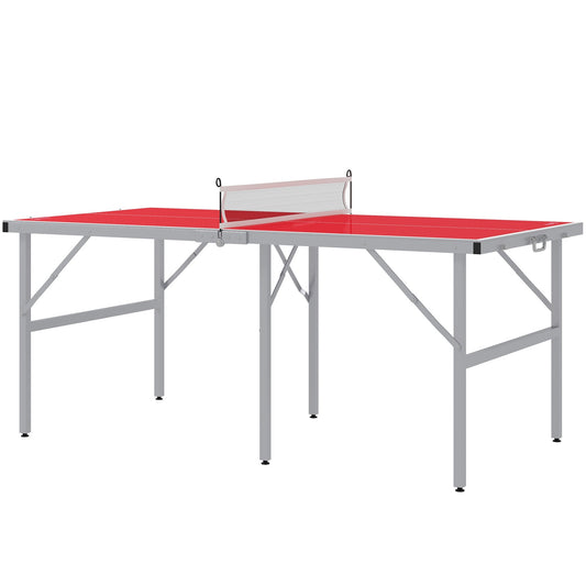 Portable Ping Pong Table Set, Table Tennis Table w/ Net, 2 Paddles, 3 Balls for Outdoor and Indoor, Easy Assembly, Red at Gallery Canada