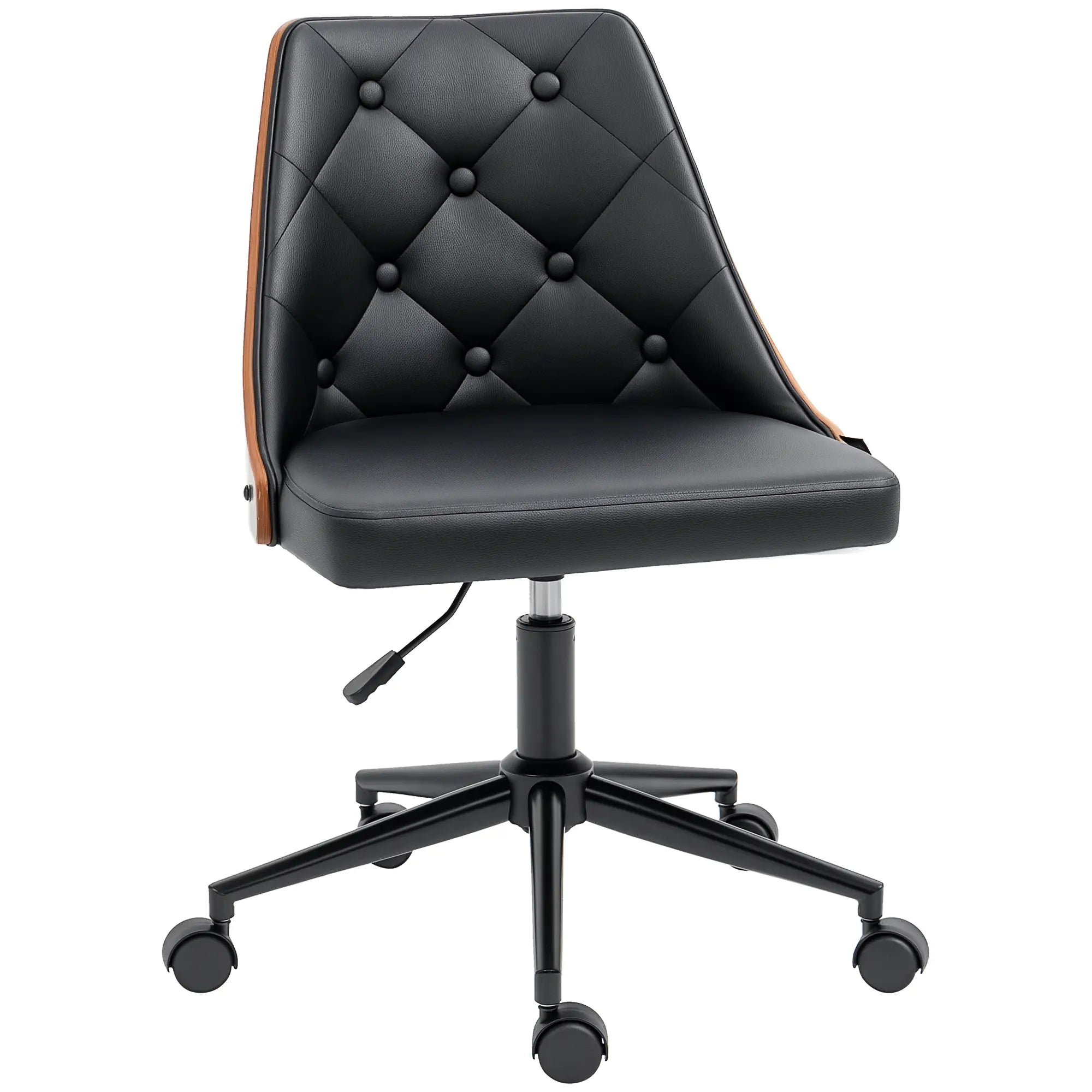 PU Leather Office Chair, 360 Swivel Wheels, Adjustable Height, Black Office Chairs at Gallery Canada