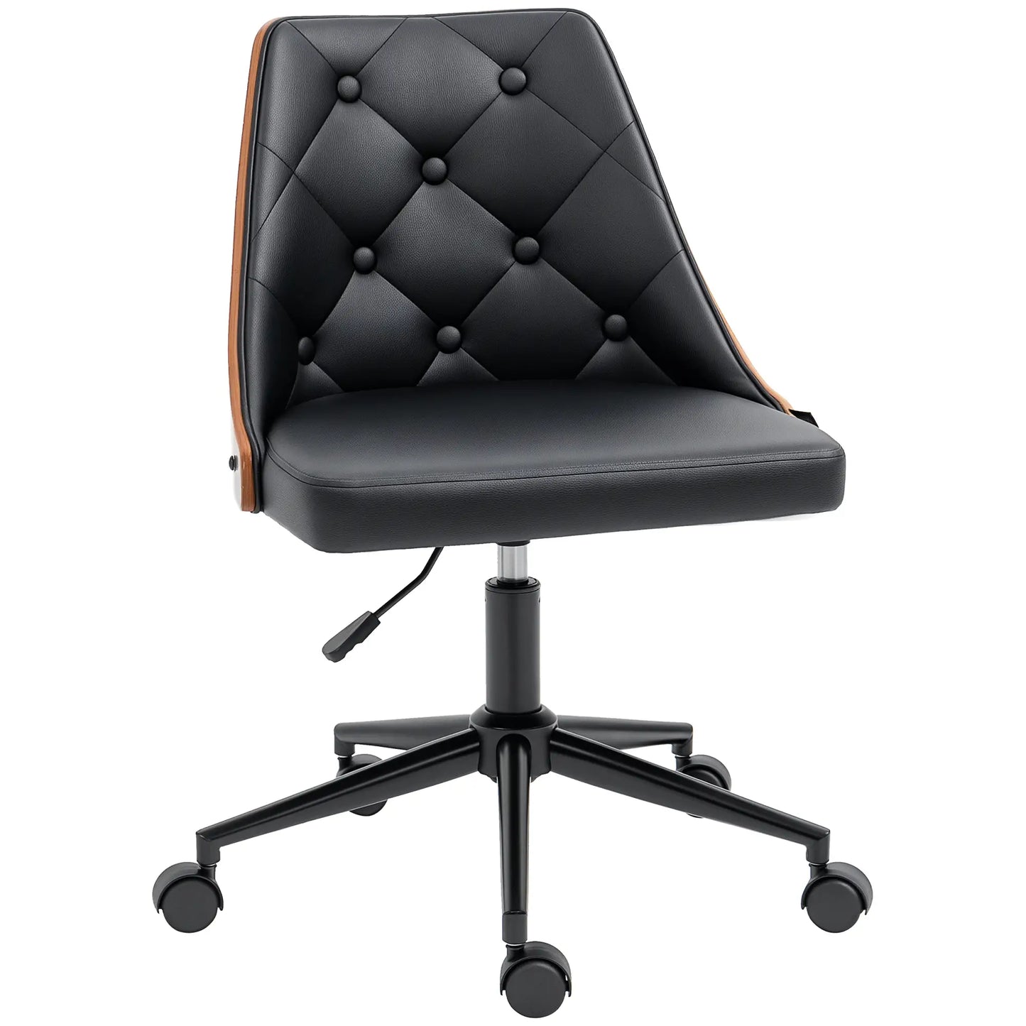 PU Leather Office Chair, 360 Swivel Wheels, Adjustable Height, Black Office Chairs at Gallery Canada