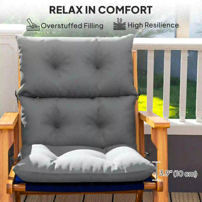 Adirondack Chair Cushion, Tufted with Ties, Non-Slip, Light Grey Patio Chair Cushions at Gallery Canada