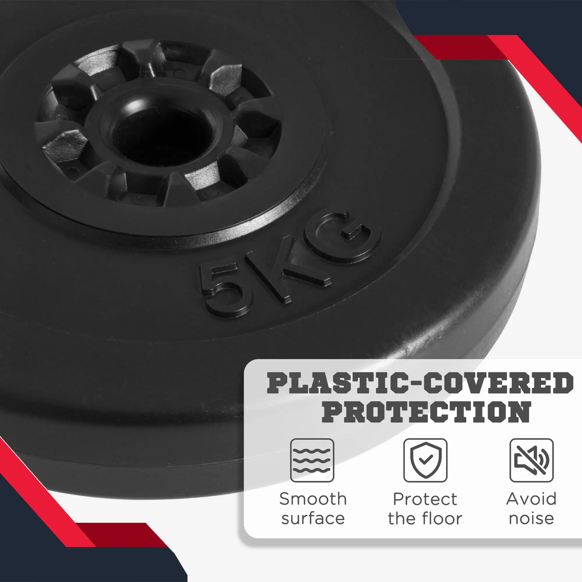 4 Piece Dumbbell Weight Plates Set, 2 x 11lbs and 2 x 22lbs, Black Dumbbells & Barbells at Gallery Canada