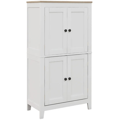 Bathroom Storage Cabinet, Modern Floor Cabinet, 4 Doors, 2 Shelves, White Freestanding Bathroom Cabinets at Gallery Canada