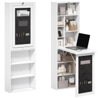Fold-out Computer Desk, Storage Shelves, Wall Mount, White Computer Desks Multi Colour at Gallery Canada