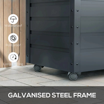 78 Gallon Waterproof Outdoor Storage Box With Wheels, Dark Grey Patio Storage Boxes at Gallery Canada