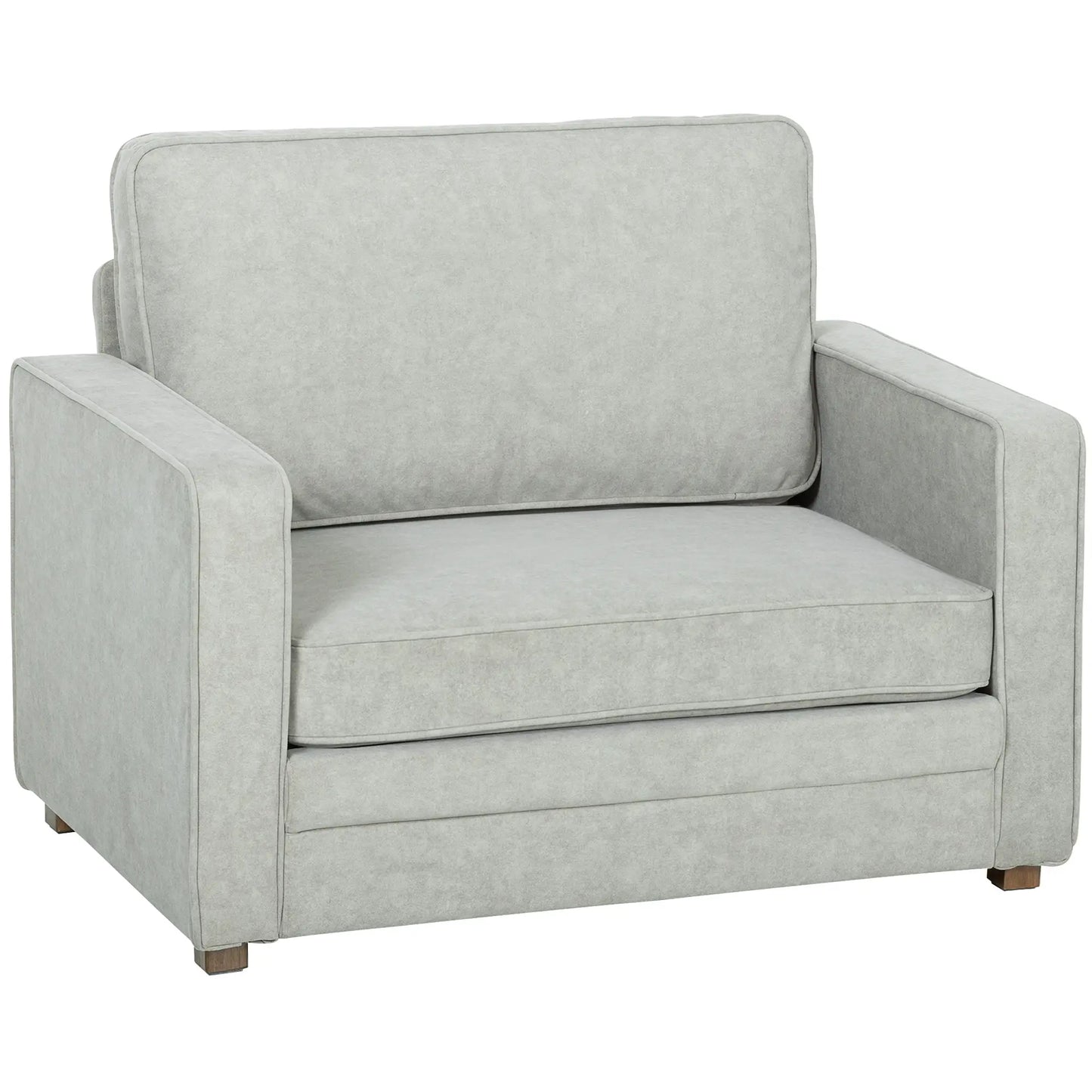 Grey Velvet Fabric Armchair, Wide Seat Spring Cushion, Solid Wood Legs, Grey Single Sofas at Gallery Canada