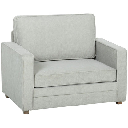 Grey Velvet Fabric Armchair, Wide Seat Spring Cushion, Solid Wood Legs, Grey Single Sofas at Gallery Canada