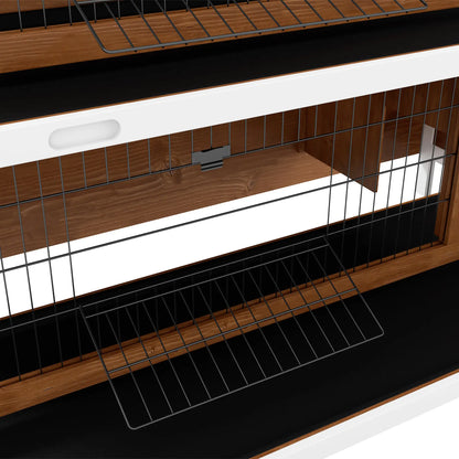 2 Tier Wooden Rabbit Hutch, Bunny Pet House, Brown Rabbit Hutch at Gallery Canada