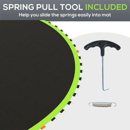 Trampoline Mat Replacement, 12ft, with Spring Pull Tool, 72 V-Hooks, Green Trampolines at Gallery Canada
