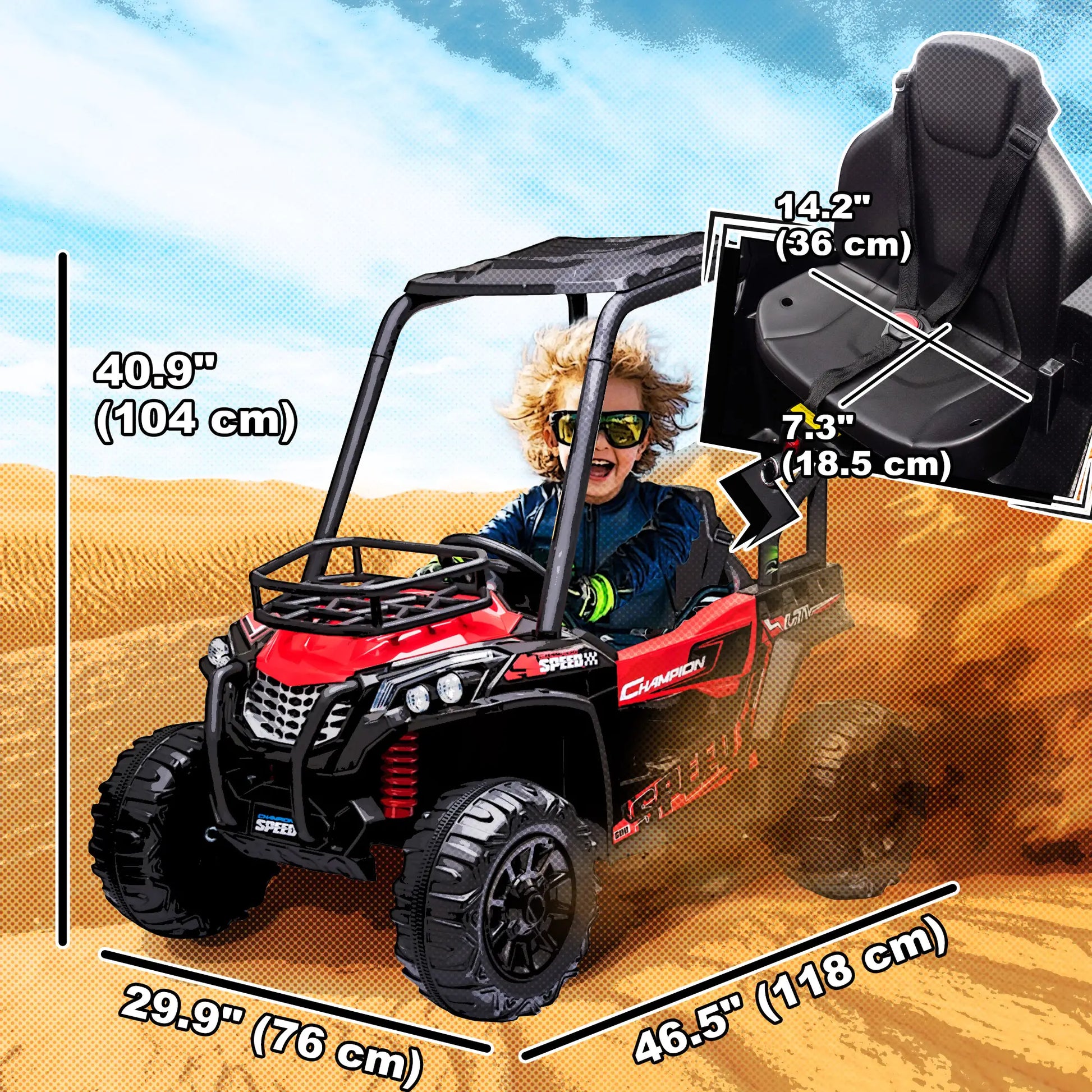 Kids Ride On Car 12V, 1.8-3.7 mph, Remote Control, Music, Lights, MP3, Suspension Wheels Electric Toy Cars at Gallery Canada