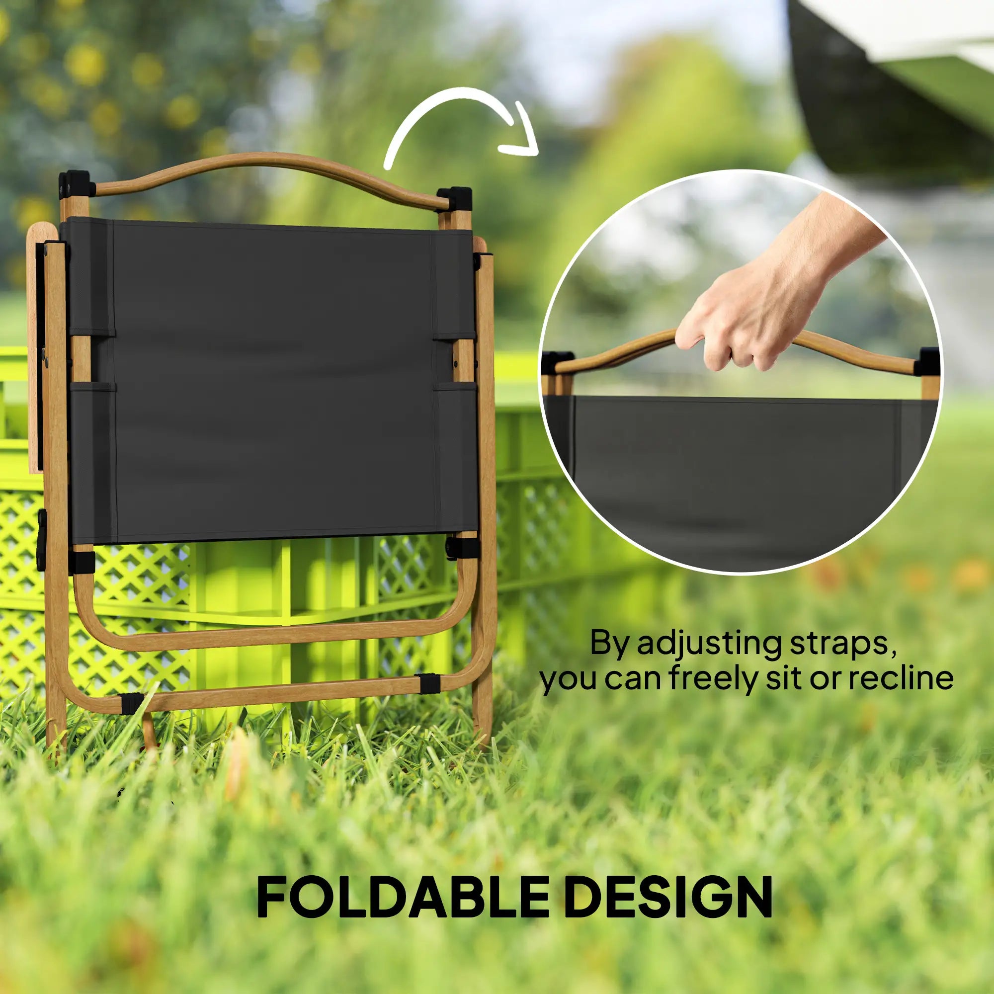 Lightweight Folding Camping Chair, Portable Armchair, Dark Grey Picnic Tables & Camping Chairs at Gallery Canada