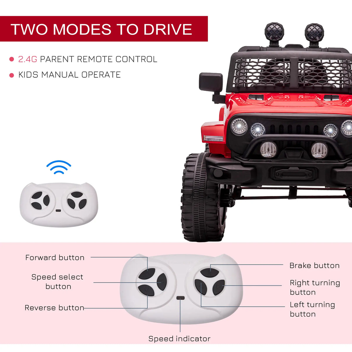 12V Kids Ride On Car, Off Road Truck, SUV Electric, Red Electric Toy Cars at Gallery Canada
