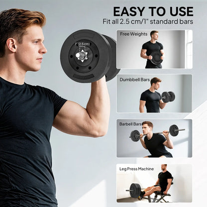 Weight Plates Set, 1-Inch Barbell Weight Set, 2 x 22 lbs Dumbbells & Barbells at Gallery Canada