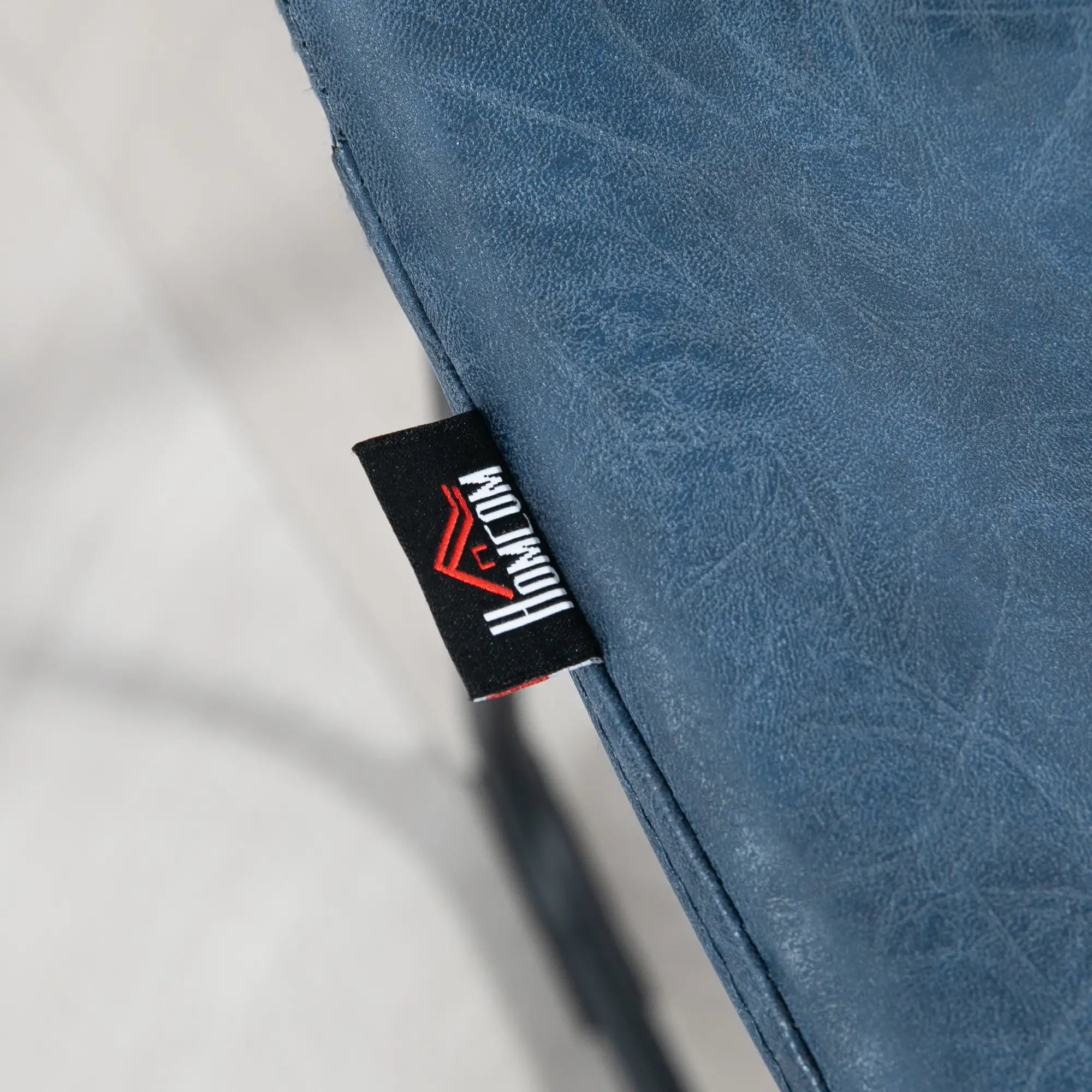 Vintage PU Leather Bar Stools, Set of 2, w/ Footrest, Blue Bar Stools at Gallery Canada