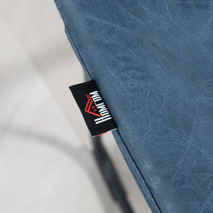 Vintage PU Leather Bar Stools, Set of 2, w/ Footrest, Blue Bar Stools at Gallery Canada